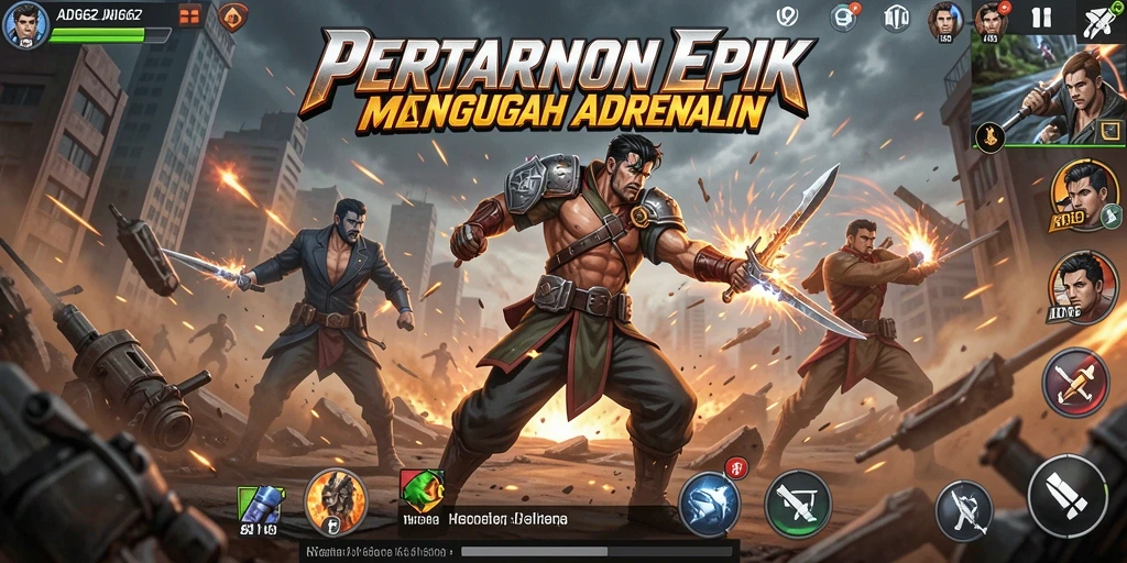 Screenshot ADG62 menampilkan duel epic dalam arena Fighting.