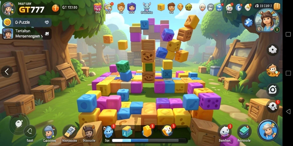 Screenshot gameplay GT777 menampilkan tantangan puzzle yang menarik.