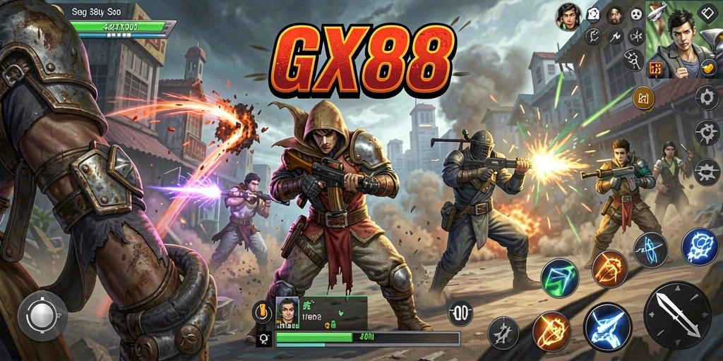 Tampilan aksi pertarungan yang seru dalam GX88.