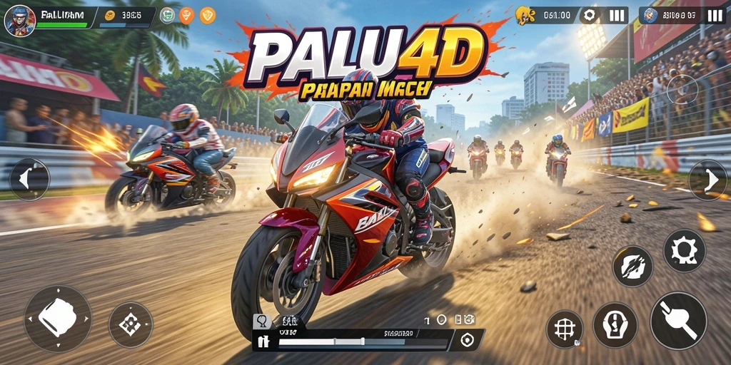 Tampilan gameplay PALU4D yang seru dan menegangkan saat balapan motor.