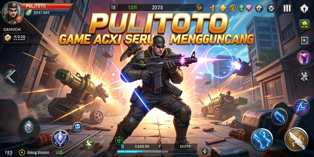 Screenshot PULITOTO menampilkan aksi seru dalam pertempuran.