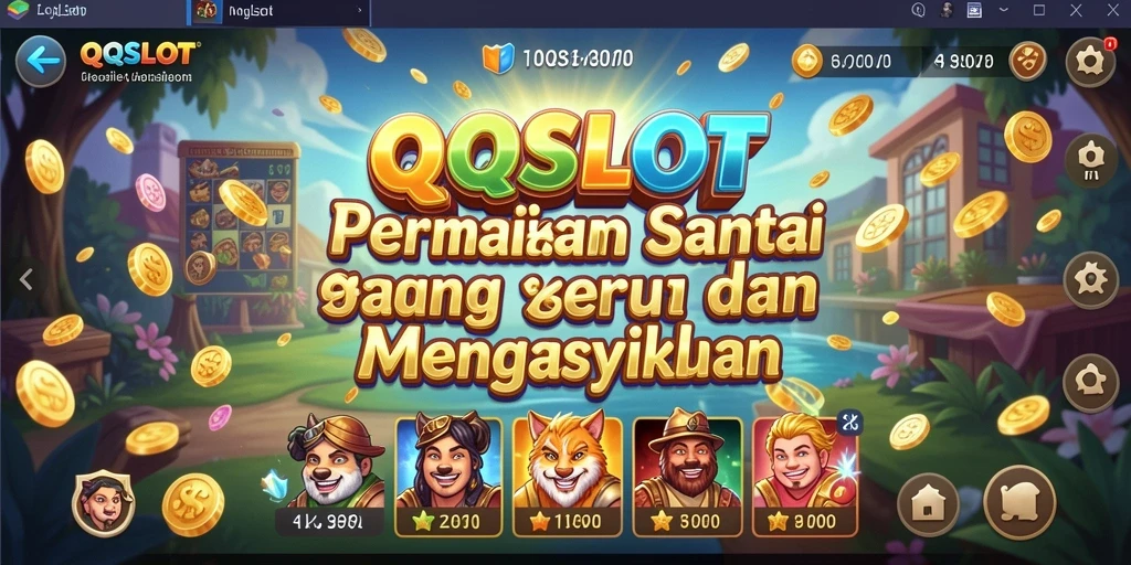 Screenshot QQSLOT menampilkan gameplay yang ceria dan interaktif.