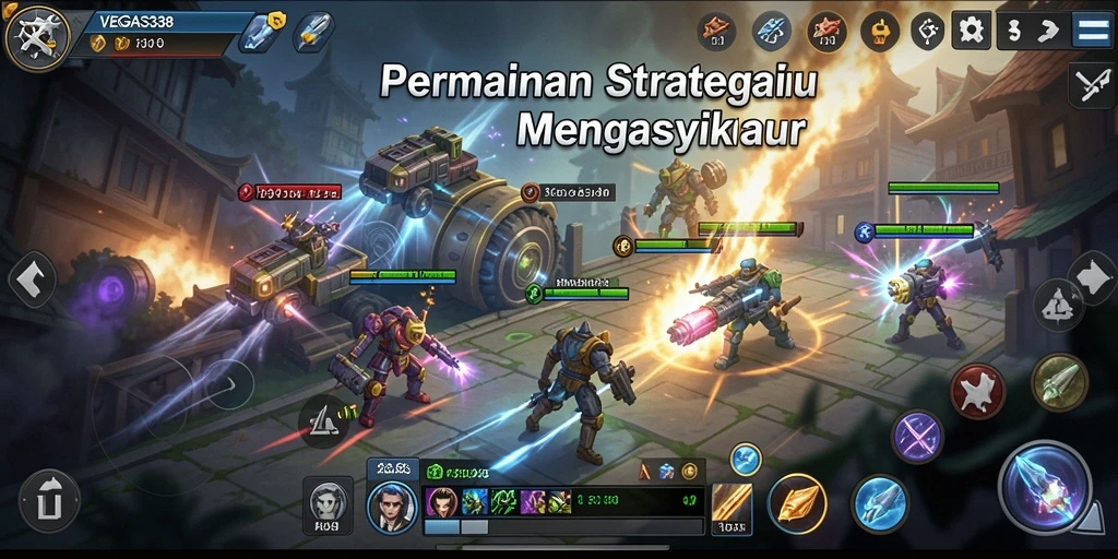 Tangkapan layar gameplay menampilkan aksi strategi yang mendalam.