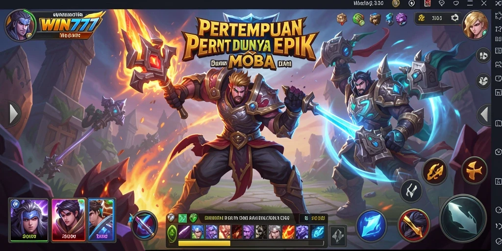 Tampilan gameplay seru dari WIN777 dengan aksi MOBA yang intens.